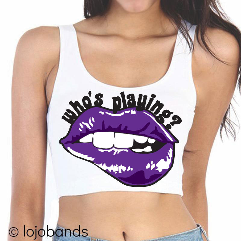 Who's Playing? Lips Crop Tank Top