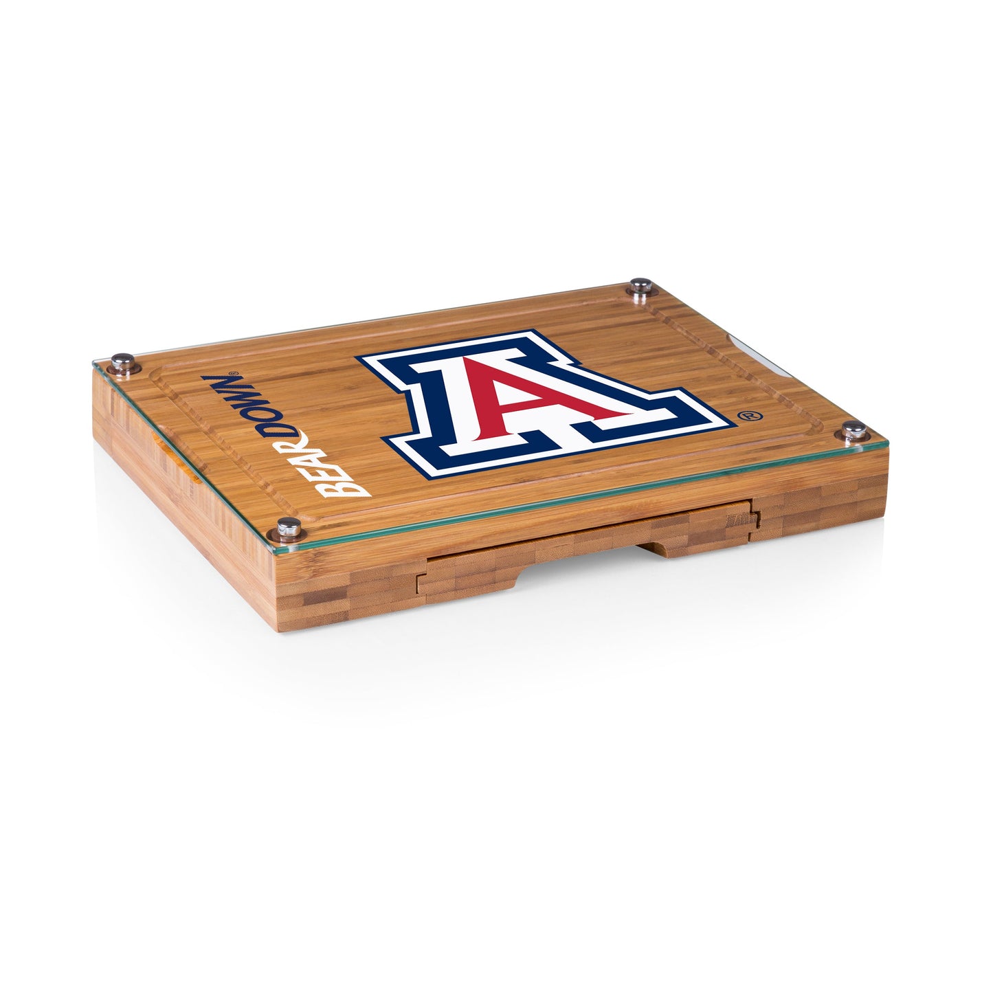 Arizona Wildcats - Concerto Glass Top Cheese Cutting Board & Tools Set