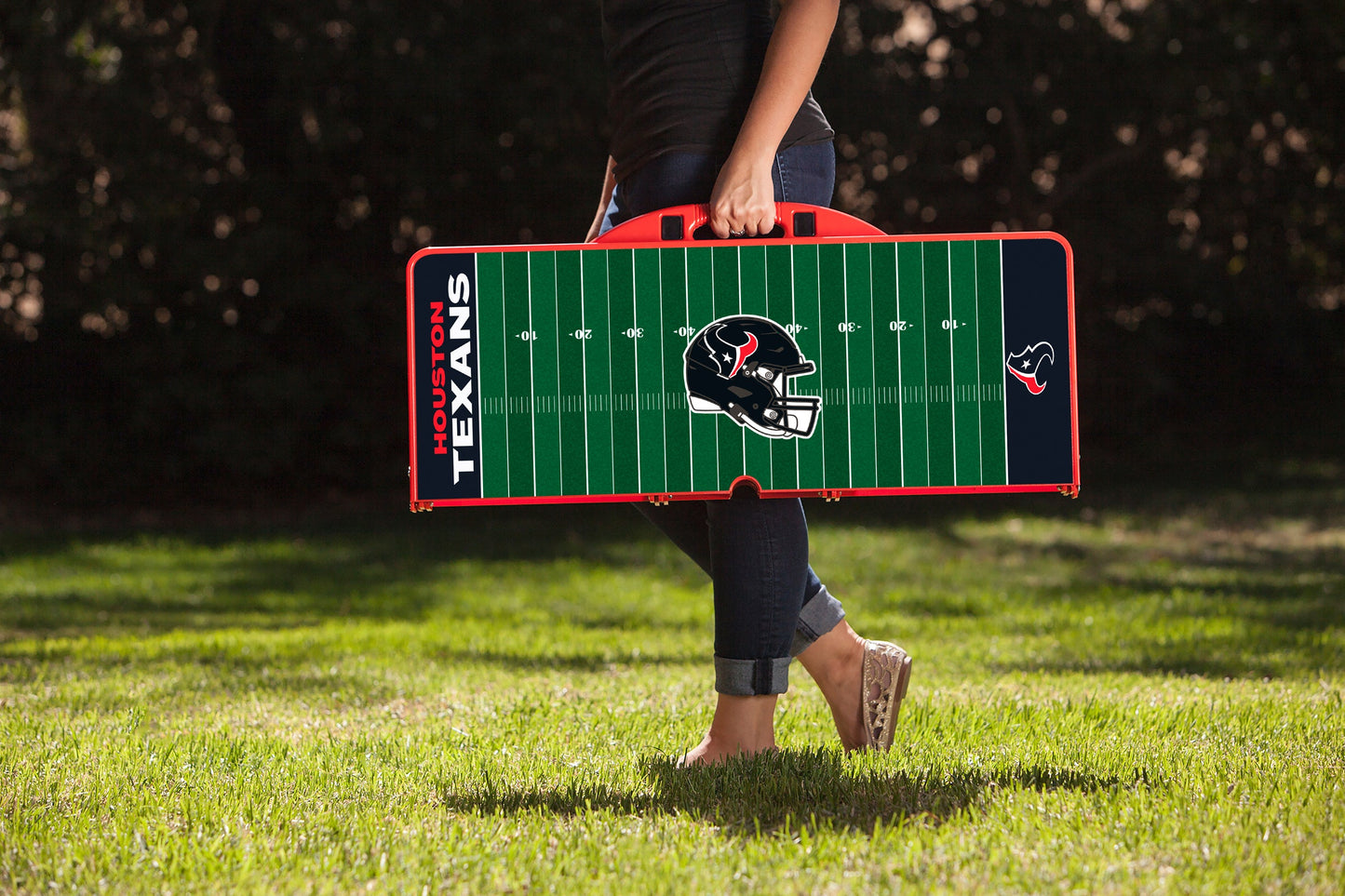 Houston Texans Football Field - Picnic Table Portable Folding Table with Seats