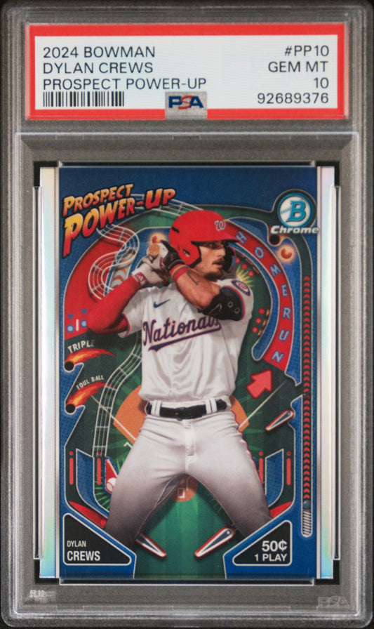 Graded 2024 Topps Bowman Dylan Crews #PP10 Prospect Power Up Rookie RC Baseball Card PSA 10 Gem Mint