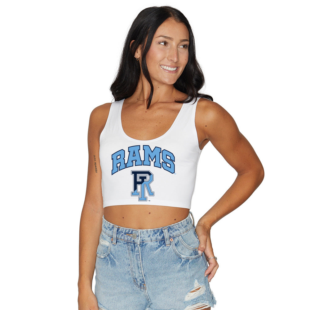 Rhode Island Rams Signature White Crop Tank Top