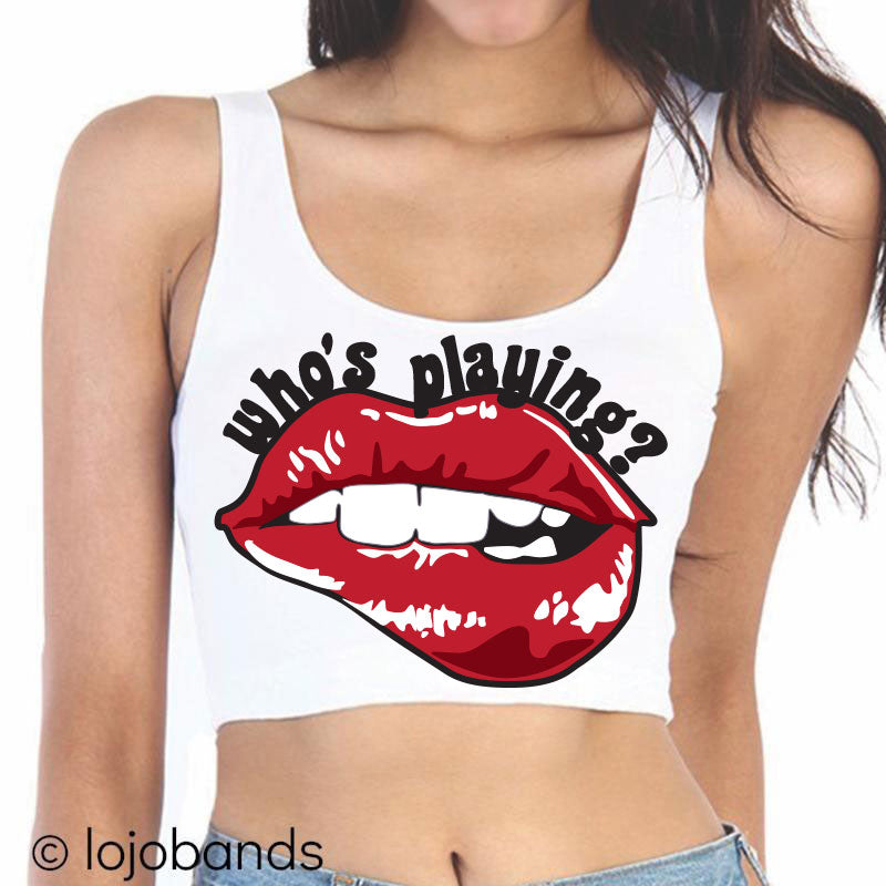 Who's Playing? Lips Crop Tank Top