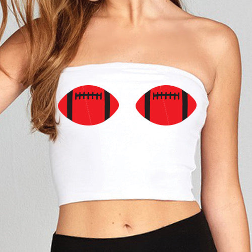 Red & Black Football Tube Top