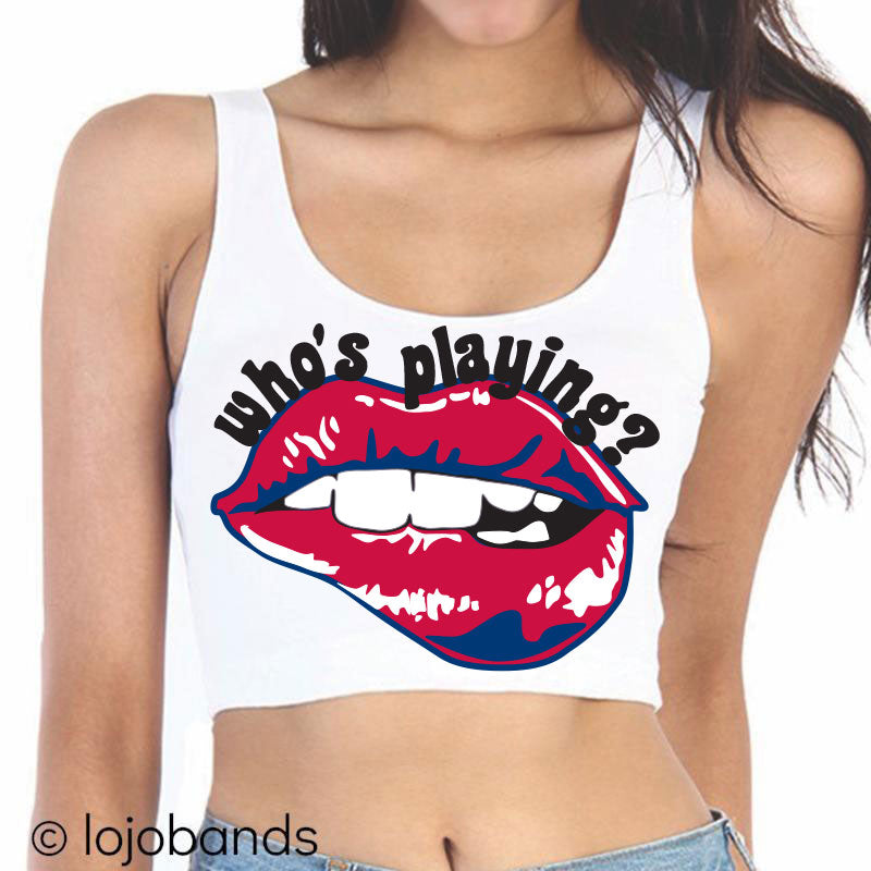 Who's Playing? Lips Crop Tank Top