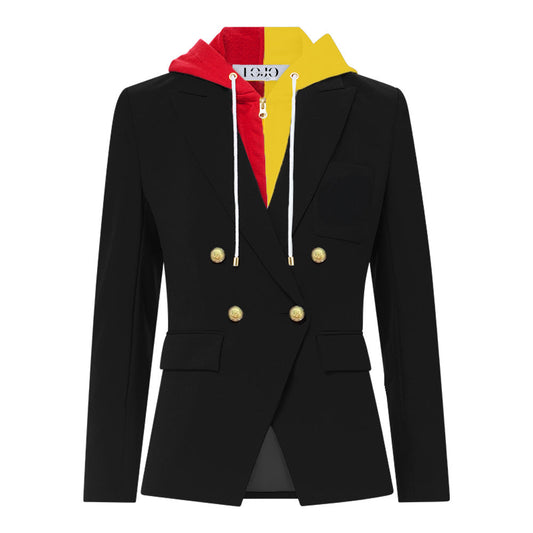 Red & Yellow Hooded Blazer Jacket