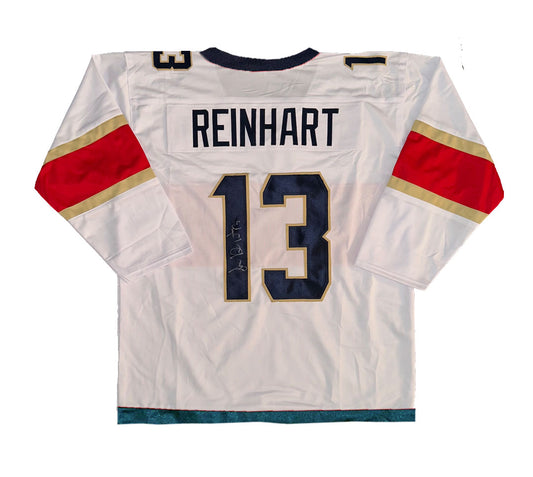 Sam Reinhart Stanley Cup Autographed Custom Florida Panthers White Jersey COA!