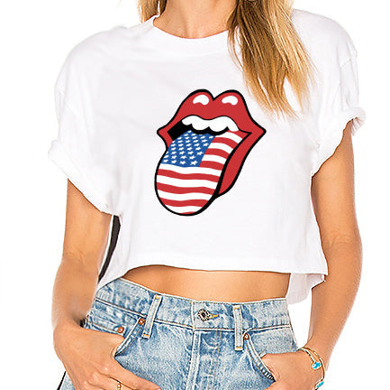 America Rock N Roll Tongue Tee