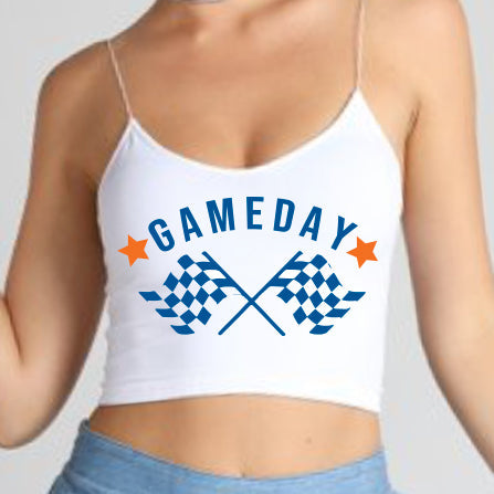 Royal Blue & Orange Game Day Spaghetti Tank