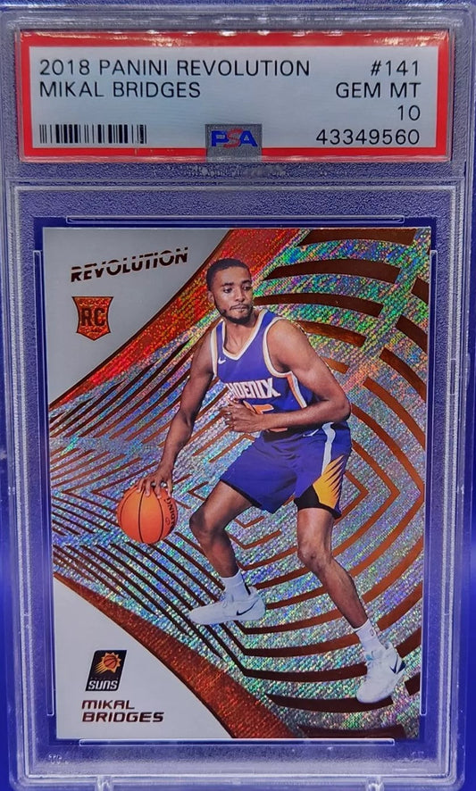 Graded 2018 Panini Revolution Mikal Bridges #141 Rookie RC Basketball Card PSA 10 Gem Mint