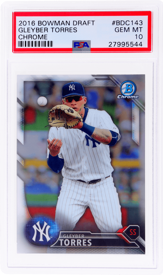Graded 2016 Topps Bowman Draft Gleyber Torres #BDC143 Chrome Rookie RC Baseball Card PSA 10 Gem Mint
