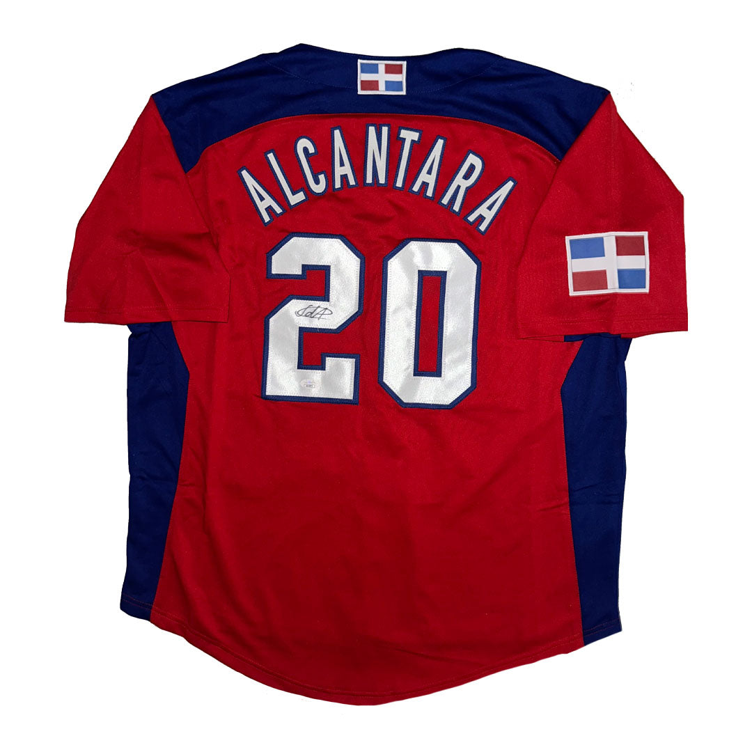 Sandy Alcantara Autographed Custom WBC Dominican Republic Jersey JSA COA Marlins