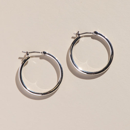 Silver Halo Hoops