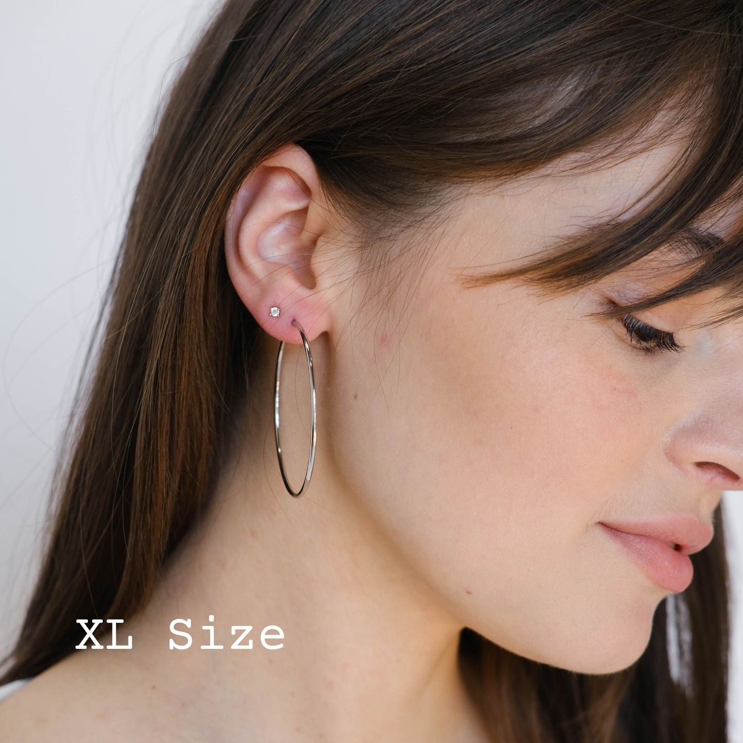 Silver Halo Hoops