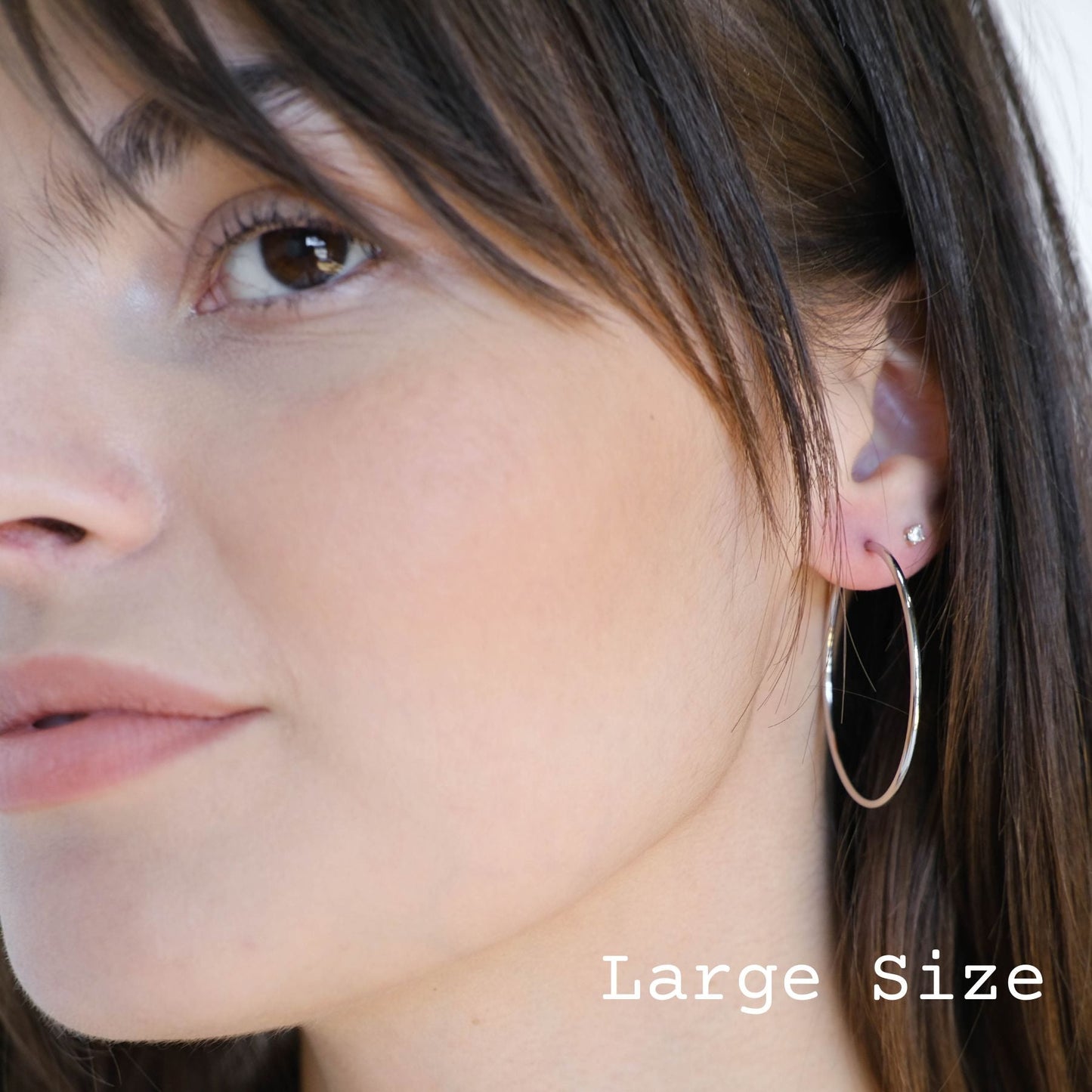 Silver Halo Hoops