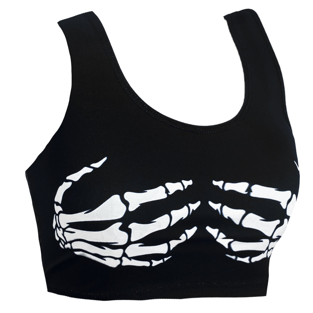 Skeleton Black Crop Tank Top
