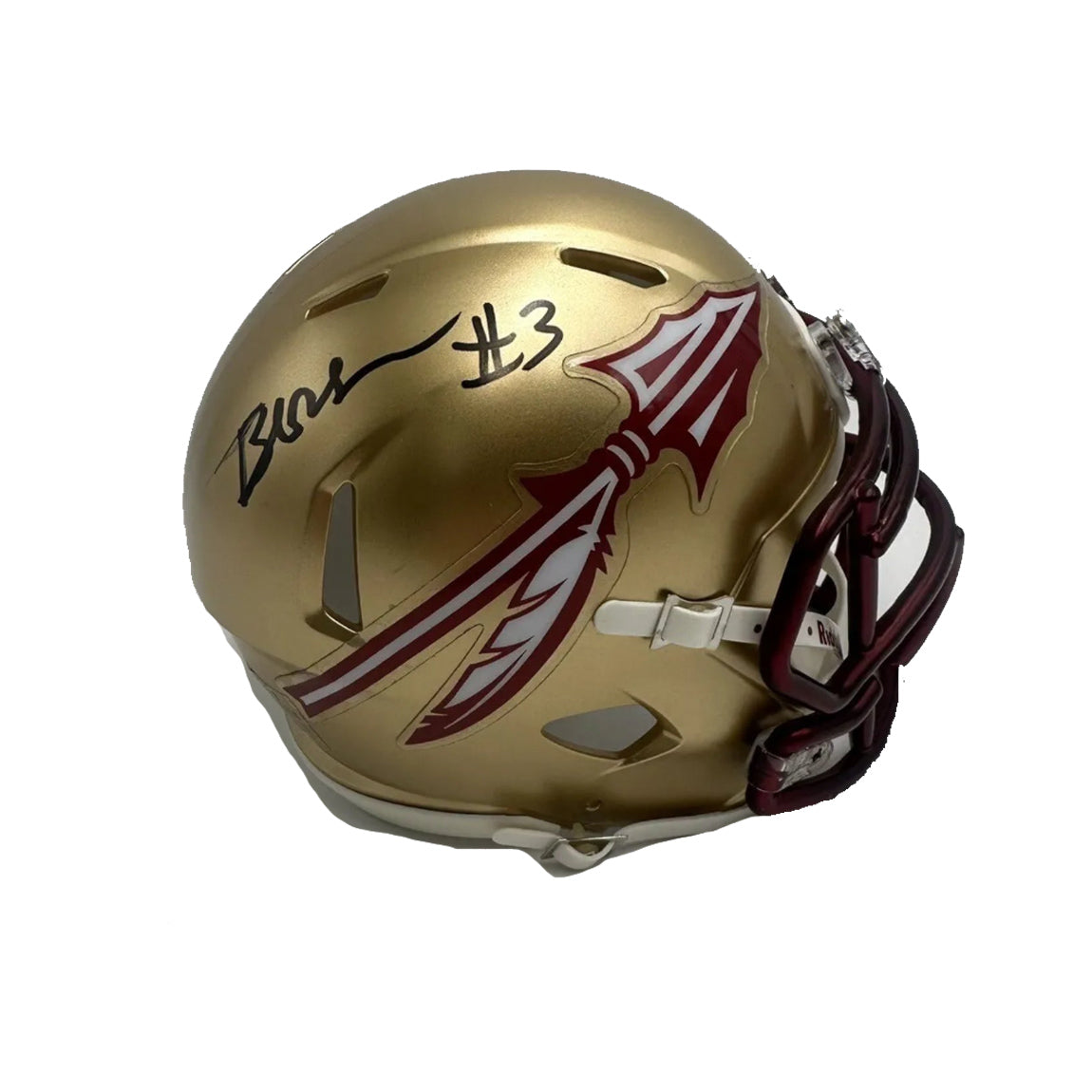 Jordan Travis & Trey Benson Autographed Florida State Mini Helmet