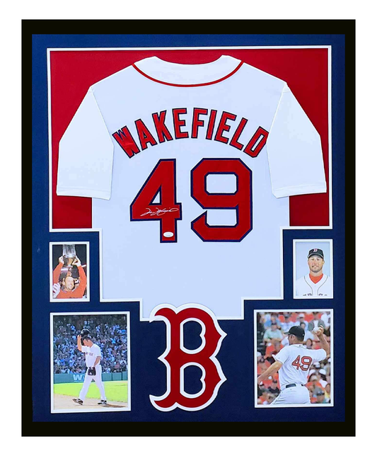 Tim Wakefield Autographed Jersey Framed Boston Red Sox 35x43 JSA COA