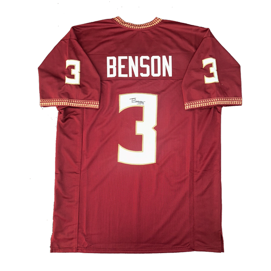 Trey Benson Autographed Custom Florida State Seminoles Garnett Jersey