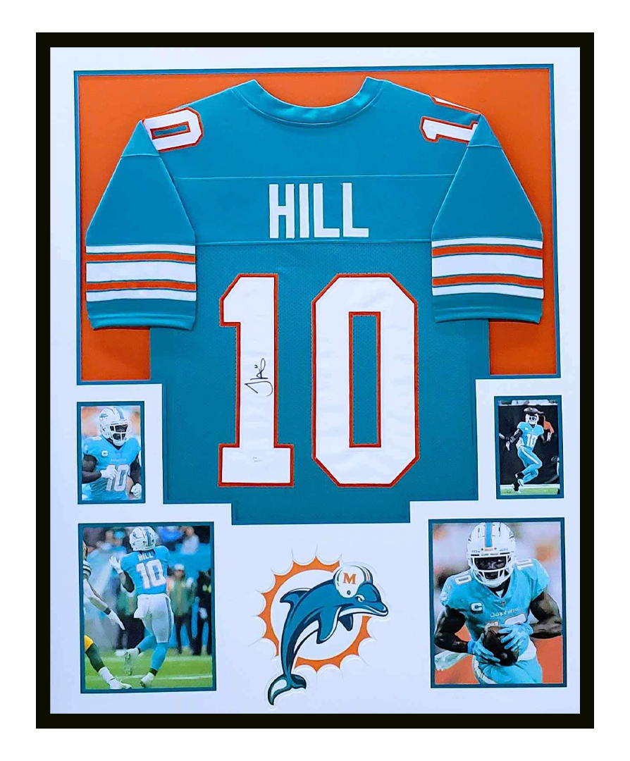 Tyreek Hill Autographed Miami Dolphins Jersey Framed 35x43 JSA COA