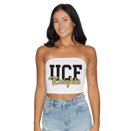 University of Central Florida White Fitted Tube Top