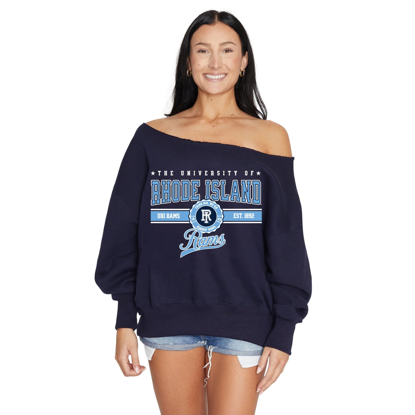 Rhode Island Rams Off the Shoulder Sweatshirt