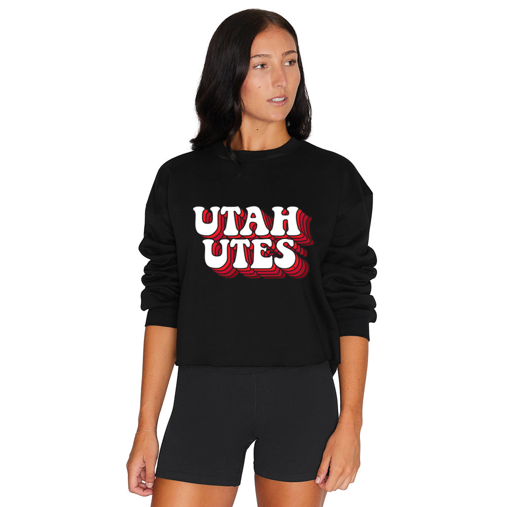 Utah Retro Black Crewneck