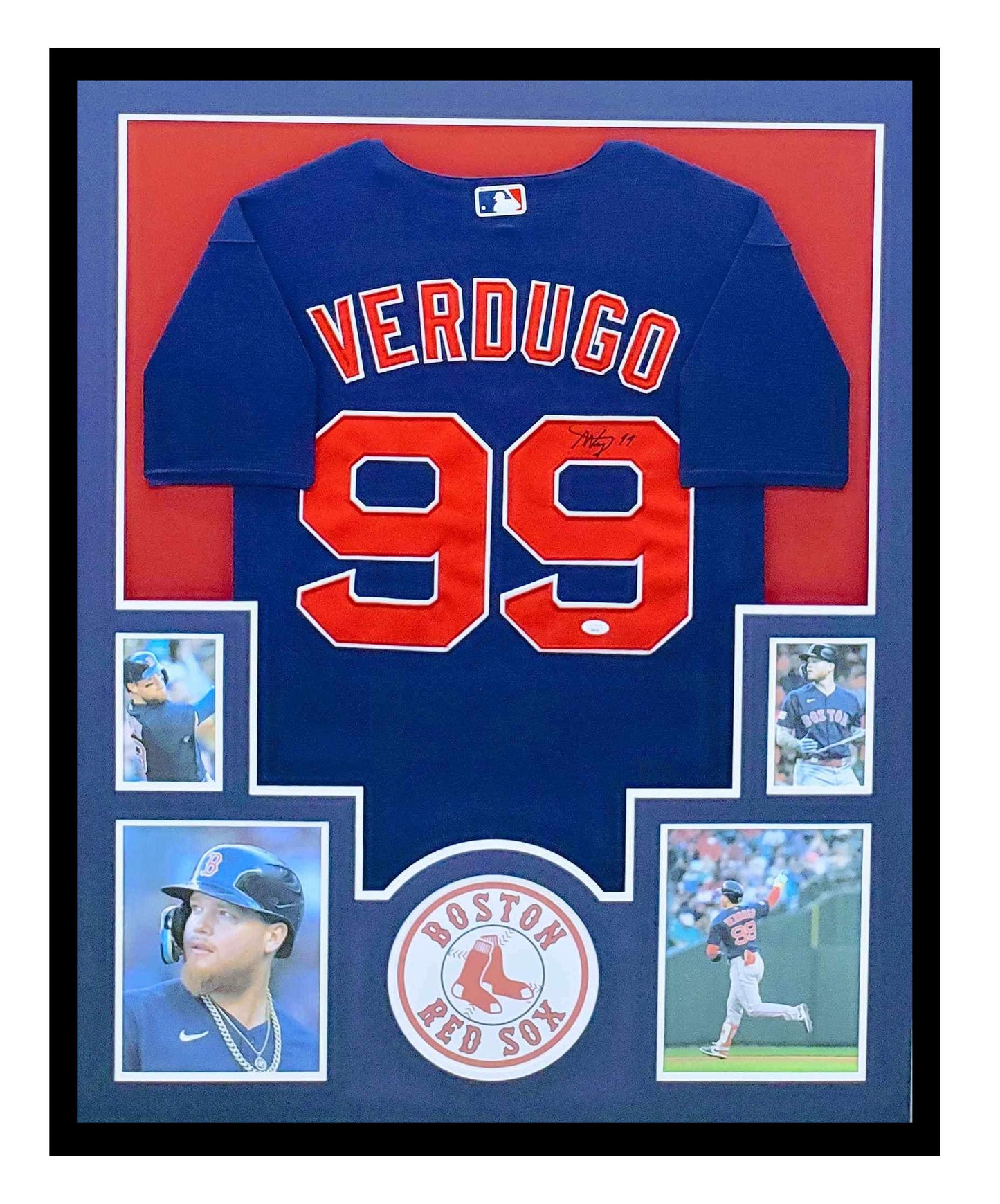 Alex Verdugo Autographed Jersey Framed Boston Red Sox 35x43 JSA COA