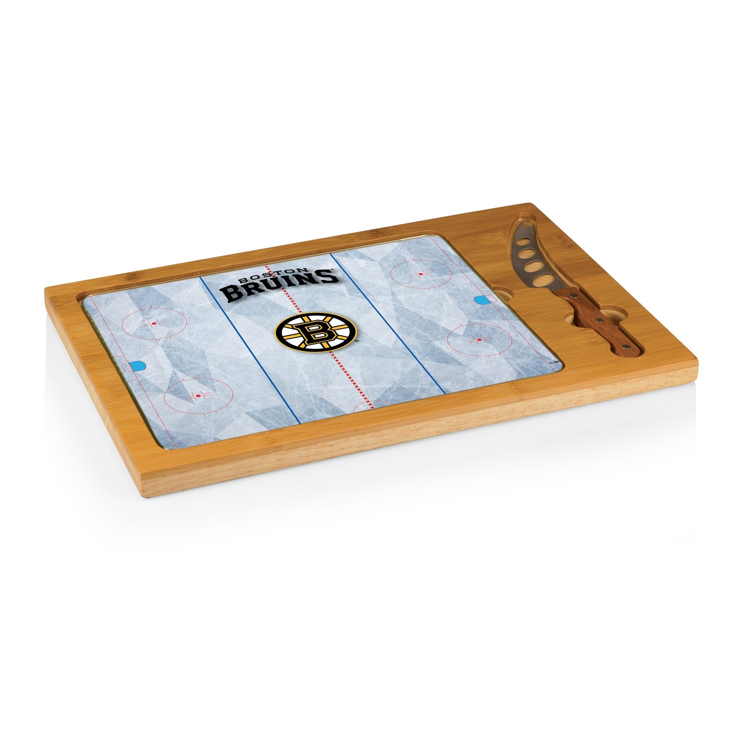 Boston Bruins Hockey Rink - Icon Glass Top Cutting Board & Knife Set