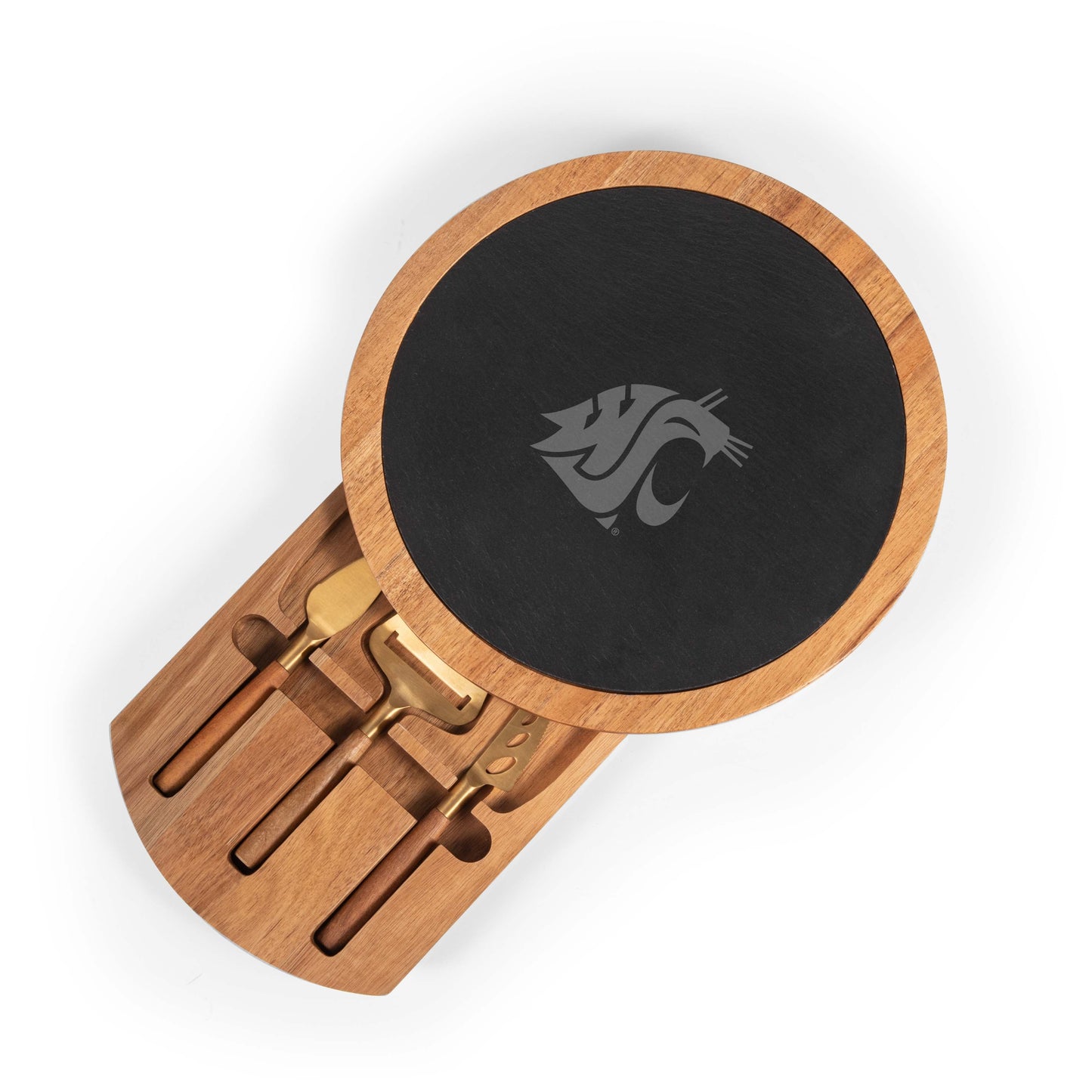Washington State Cougars - Insignia Acacia and Slate Serving Board with Cheese Tools