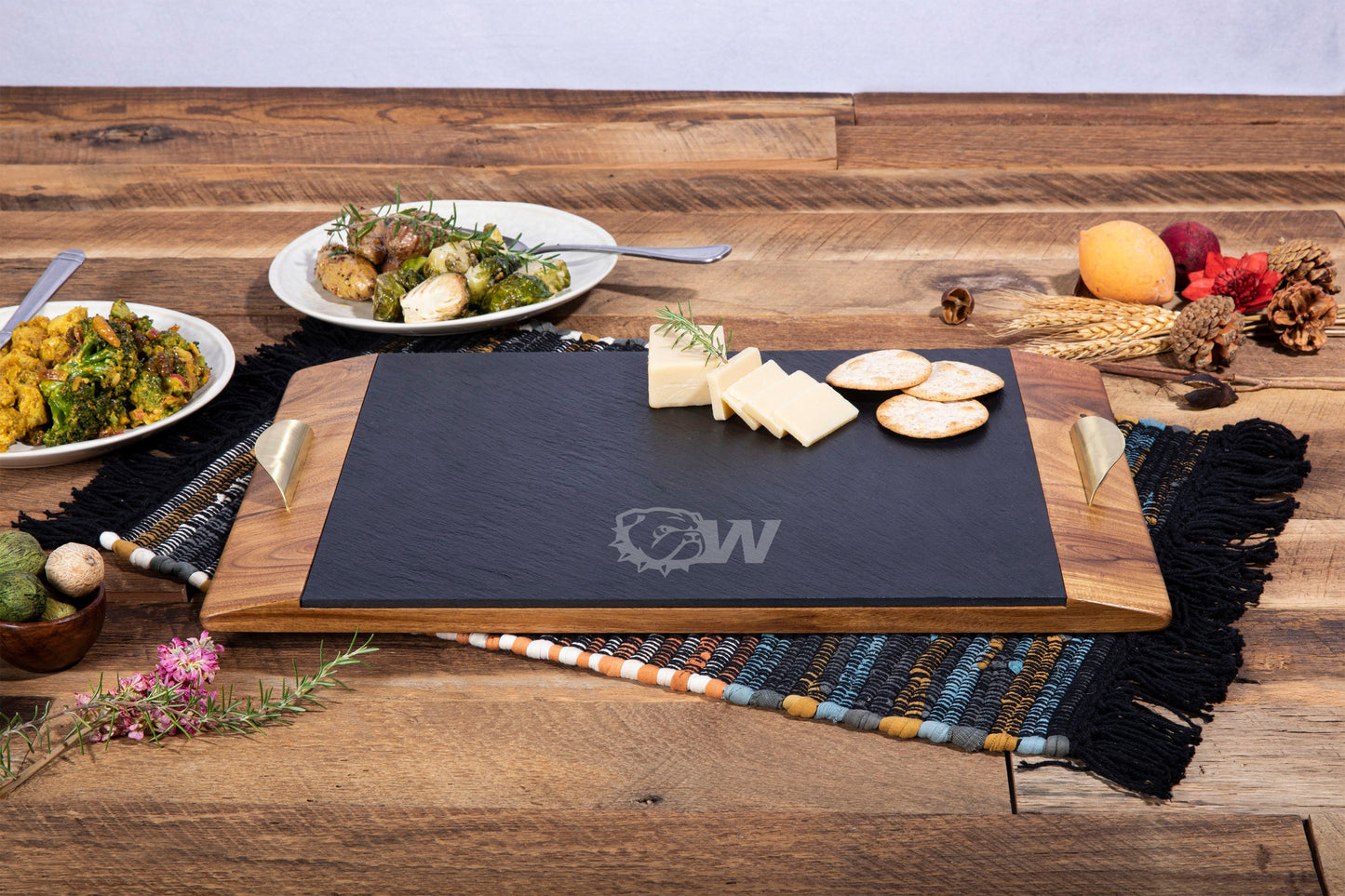 Wingate University Bulldogs - Covina Acacia and Slate Serving Tray