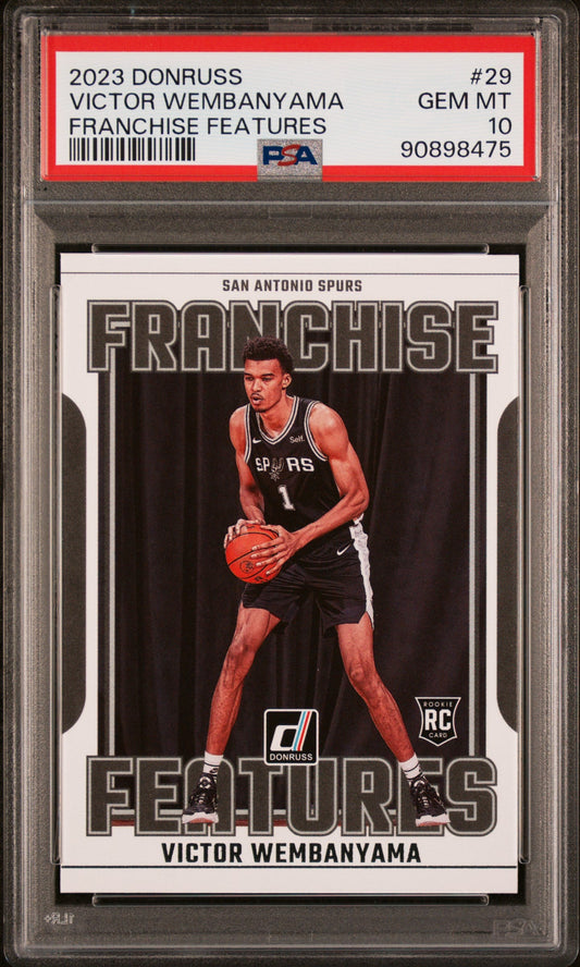 Graded 2023 Panini Donruss Victor Wembanyama #29 Franchise Features Rookie RC Basketball Card PSA 10 Gem Mint