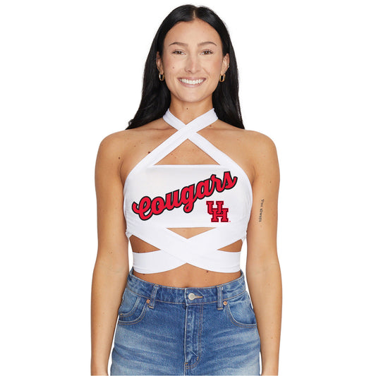 University of Houston White Multi Way Bandeau Top