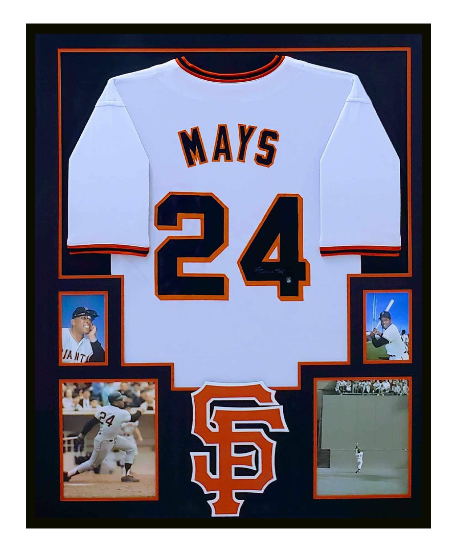 Willie Mays Autographed Jersey Framed San Francisco Giants 35x43 COA