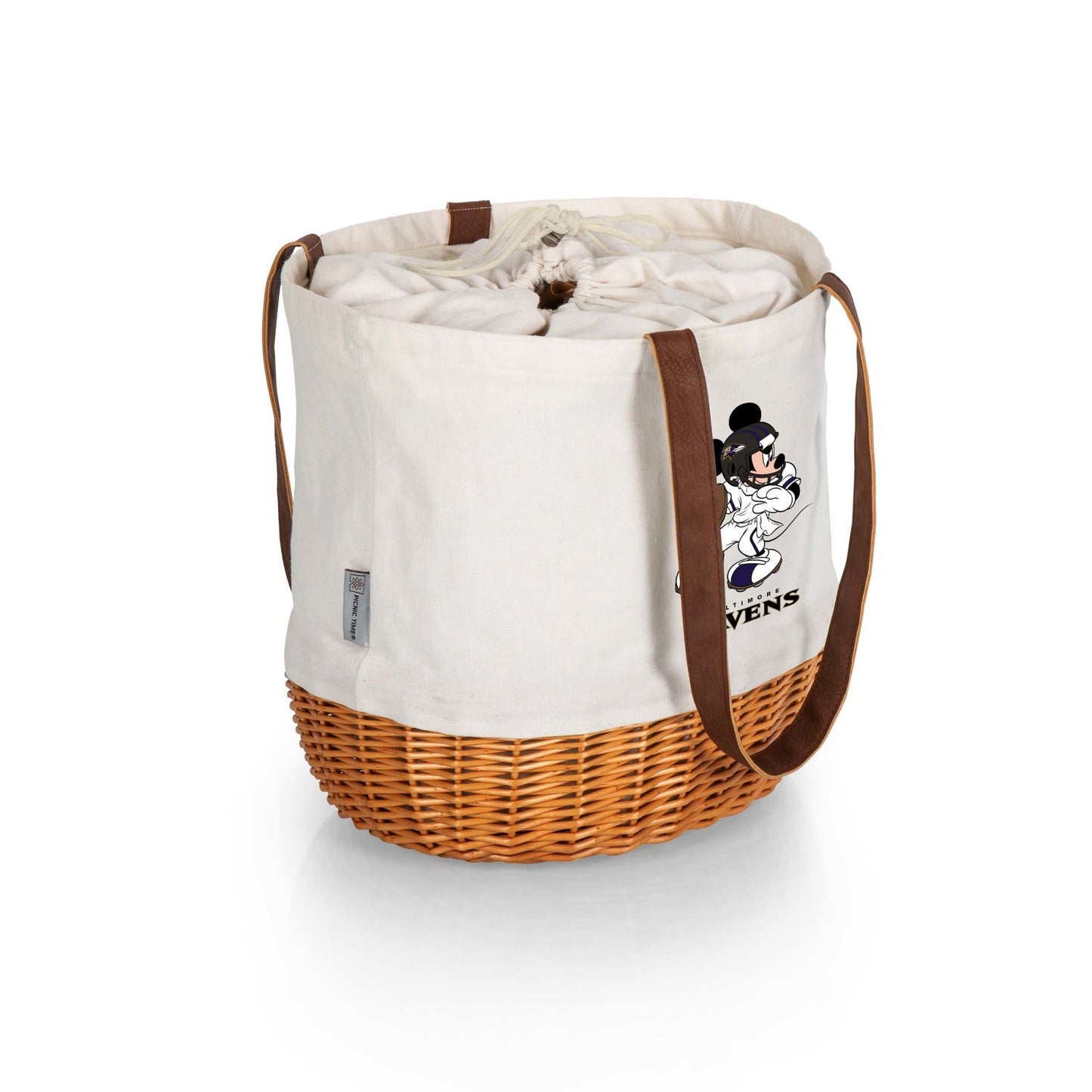 Baltimore Ravens Mickey Mouse - Coronado Canvas and Willow Basket Tote