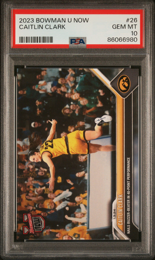 Graded 2023 Topps Bowman U Now Caitlin Clark #26 Rookie RC Basketball Card PSA 10 Gem Mint