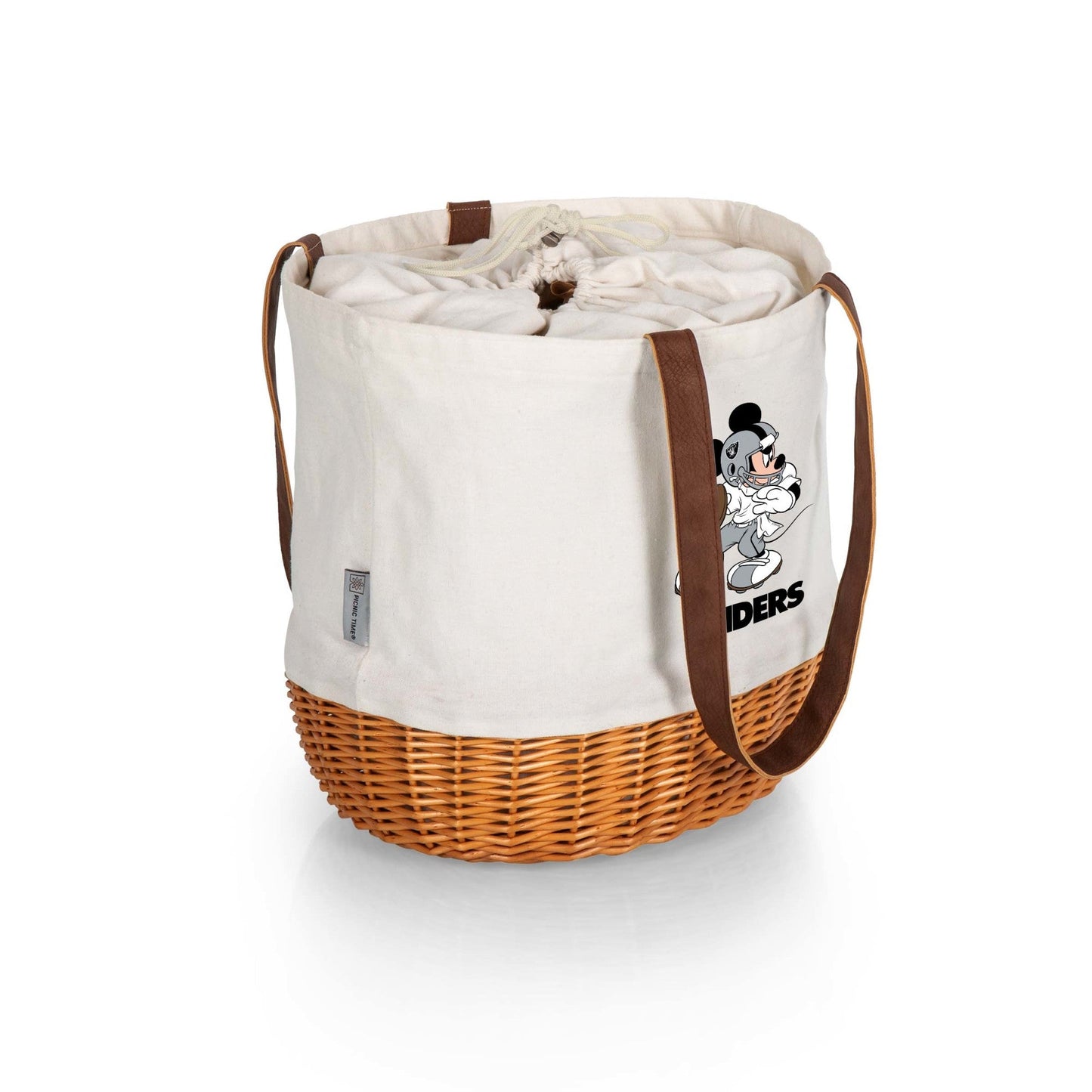 Las Vegas Raiders Mickey Mouse - Coronado Canvas and Willow Basket Tote