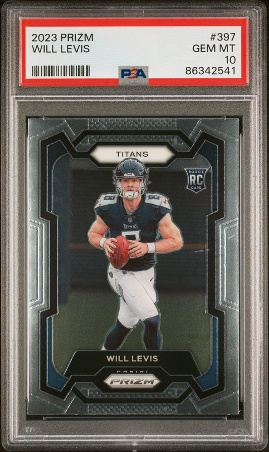 Graded 2023 Panini Prizm Will Levis #397 Rookie RC Football Card PSA 10 Gem Mint